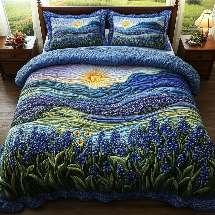 Bluebonnet 3-Piece Quilted Bedding Set