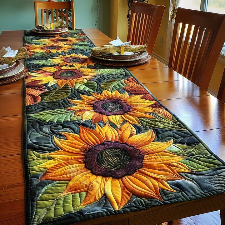 Sunflower Quilted Table Runner