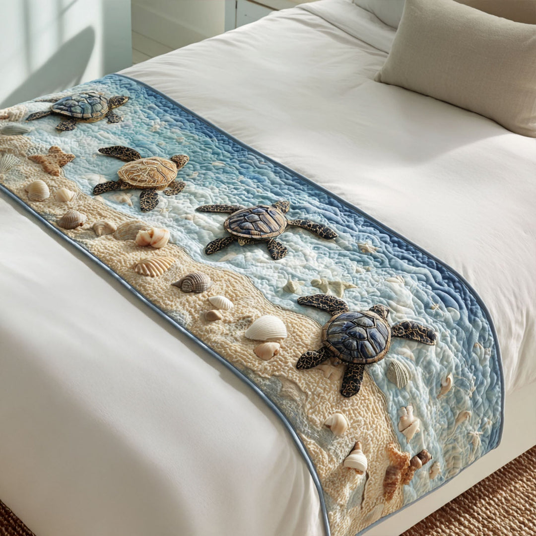 Turtle Haven Bay Quilted Bed Runner