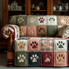 Vintage Garden Paws Quilted Sofa Cover 1