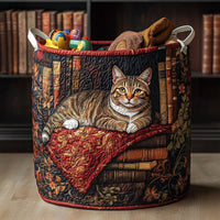 Whiskered Wonders Quilted Laundry Basket