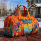 Wings and Wildflowers Quilted Duffle Bag 1