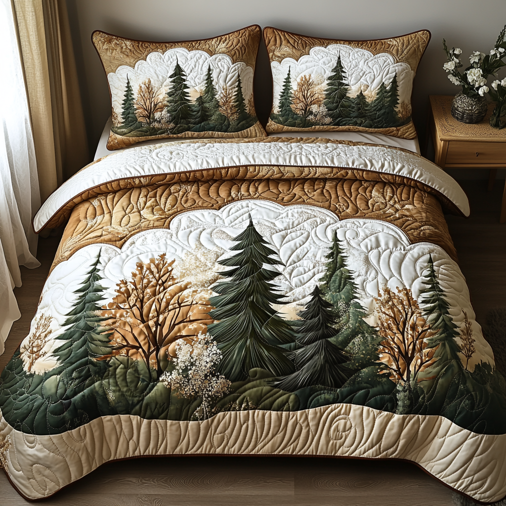 Forest v2 3-Piece Quilted Bedding Set