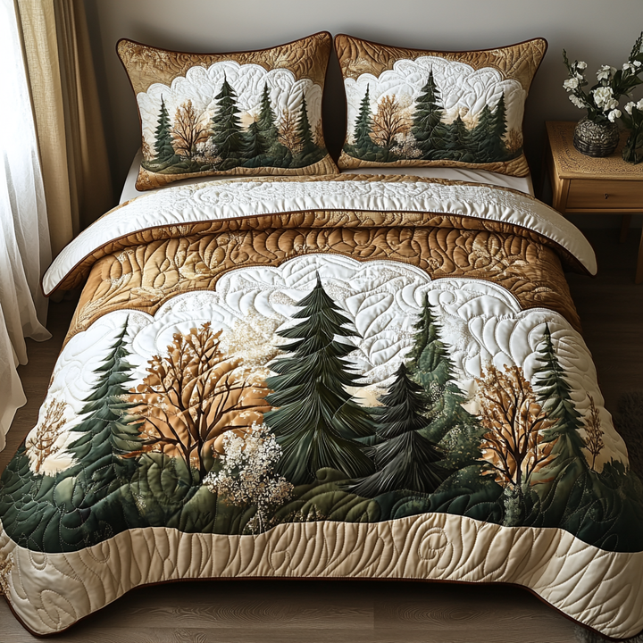 Forest v2 3-Piece Quilted Bedding Set