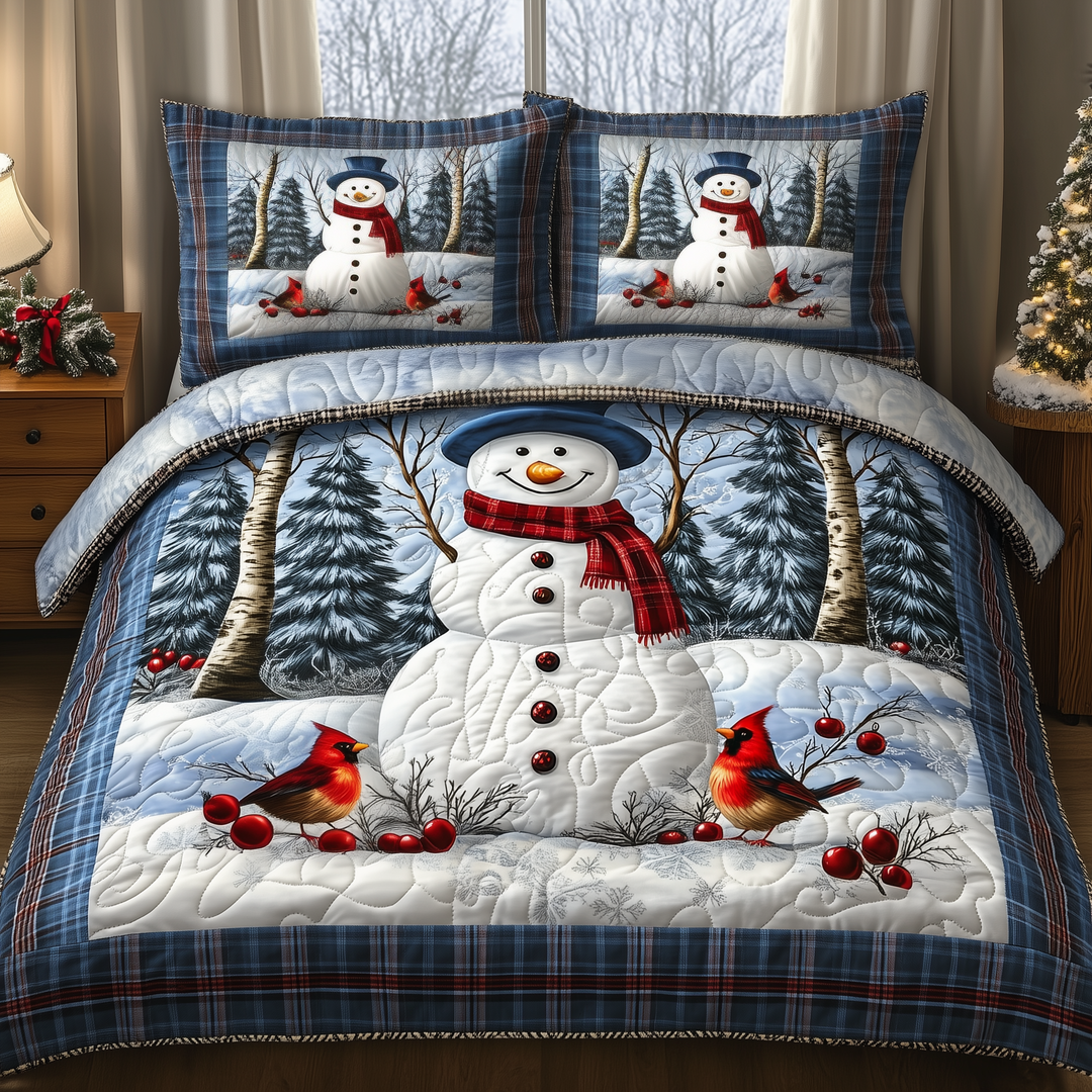 Christmas 3-Piece Quilted Bedding Set