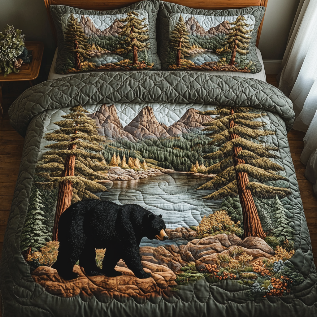 Forest v2 3-Piece Quilted Bedding Set