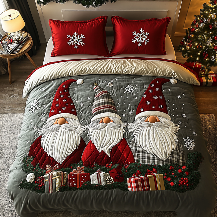Gnome 3-Piece Quilted Bedding Set